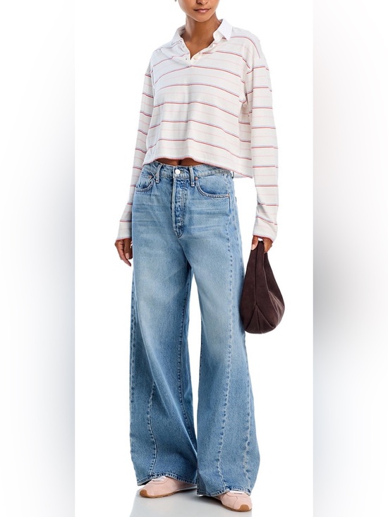 MOTHER Denim - MOTHER The Pipe Dream Button Sneak High Rise Jeans in Leap At The Chance